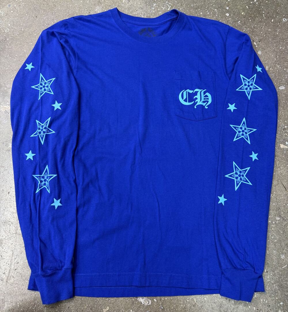 Chrome Hearts Star Logo Blue Longsleeve T-Shirt